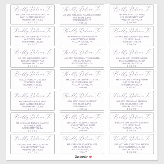 Kweekse pruim purperen gastadreslabels sticker (Vel)