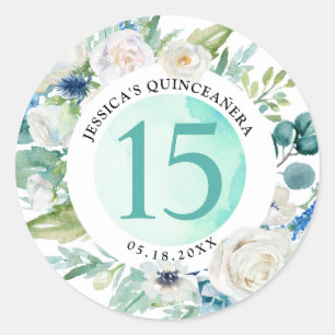 Kweepeer, Quinceañera, Waterdichte enveloppe verze Ronde Sticker