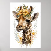 Kwekerij Afbeeldingen van Dieren: Giraffe Poster (Voorkant)