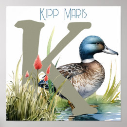 Kwekerij Art Duck Letter K Poster