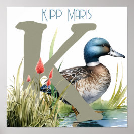 Kwekerij Art Duck Letter K Poster