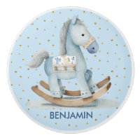 Kwekerij Baby Blauw Schommelend Paard Naam Lade