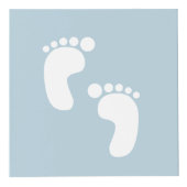 Kwekerij baby foto geboorte Datum Blauw grijs Kubus (Rechts)