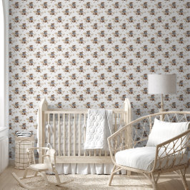 Kwekerij Baby Jongen Blauw Teddy Beer Behang