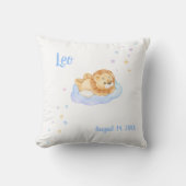 Kwekerij Baby Lion Pillow met naam en geboortedatu Kussen (Voorkant)