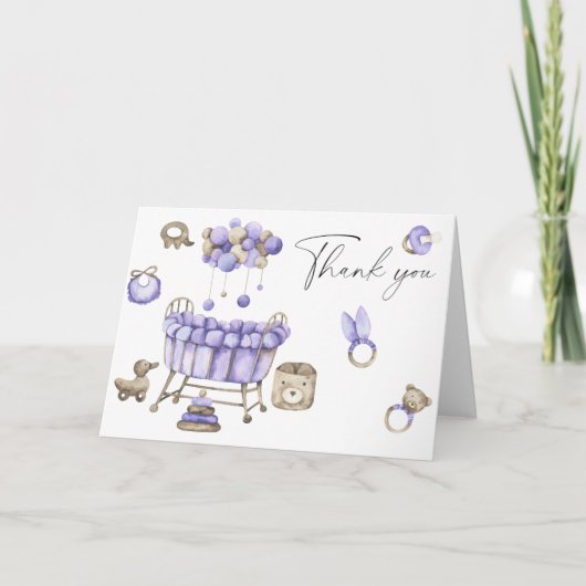 Kwekerij baby shower - dank u kaart (Voorkant)