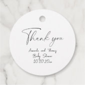 Kwekerij baby shower - dank u kaart bedankjes labels (Achterkant)