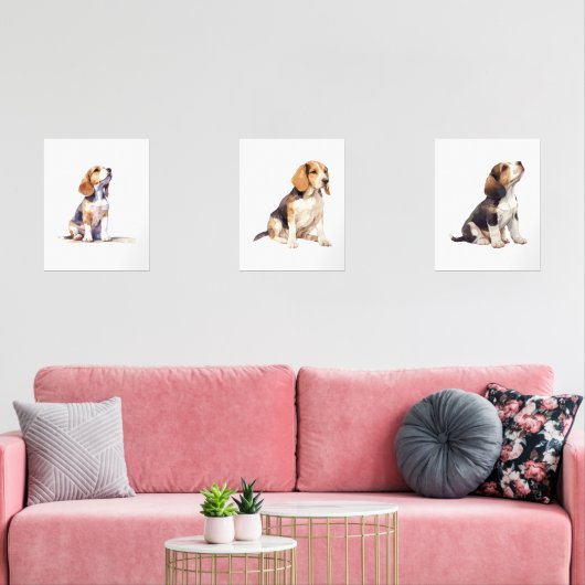 Kwekerij Beagle Wall Art, Beagle Puppy Art Muurkunst Sets (Woonkamer)