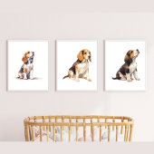 Kwekerij Beagle Wall Art, Beagle Puppy Art Muurkunst Sets