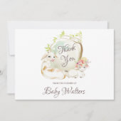 Kwekerij Boerderij Dier Baby shower Bedankkaart (Voorkant)