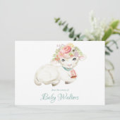 Kwekerij Boerderij diermonogram Baby shower Bedankkaart (Staand voorkant)