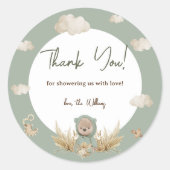 Kwekerij Boho Beer Baby shower Ronde Sticker (Voorkant)