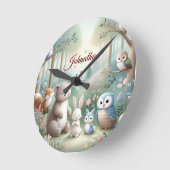 Kwekerij Decor, Bos Leuke Dieren - Aangepaste Naam Ronde Klok (Hoek)