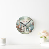 Kwekerij Decor, Bos Leuke Dieren - Aangepaste Naam Ronde Klok (Huis)