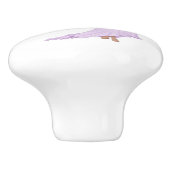 Kwekerij Decor Prinses Paarse Girly Keramische Knop (Zijkant)