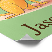 Kwekerij Geel Sinaasappel schattige leeuw geperson Poster (Hoek)