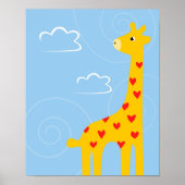 Kwekerij Giraffe illustratie schattig Savana kunst Poster (Voorkant)