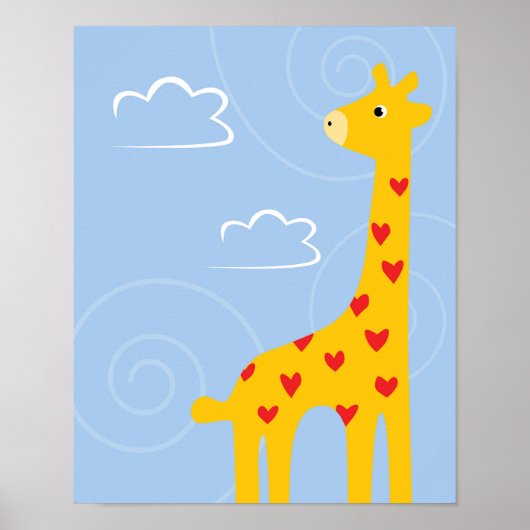 Kwekerij Giraffe illustratie schattig Savana kunst Poster (Voorkant)