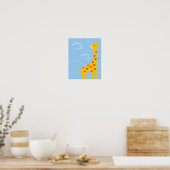 Kwekerij Giraffe illustratie schattig Savana kunst Poster (Keuken)