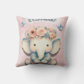 Kwekerij met olifantenthema: Schattig decoratiekus Kussen (Achterkant)