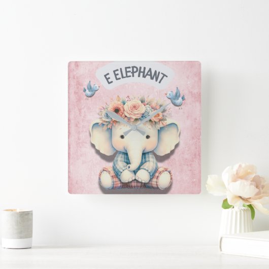 Kwekerij met olifantenthema: Schattige wandklok me (Huis)