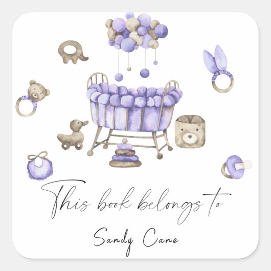 Kwekerij mobiel - Dit boek behoort tot Vierkante Sticker (Voorkant)