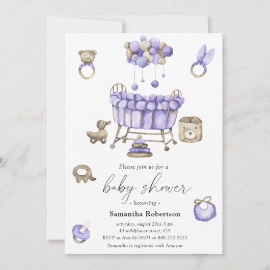 Kwekerij mobiel genderneutraal baby shower kaart (Voorkant)