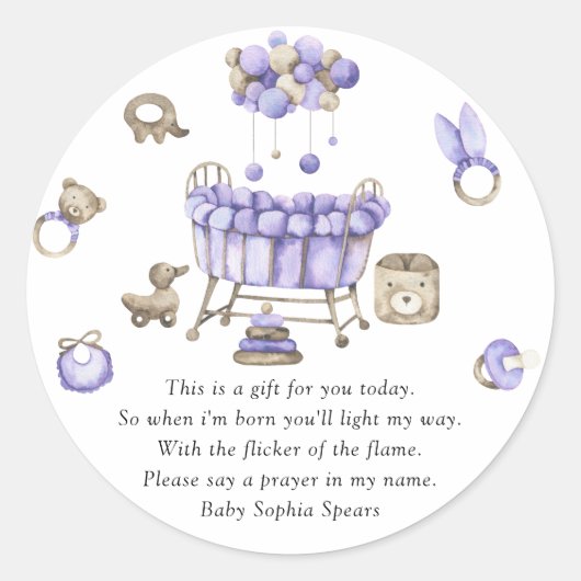 Kwekerij mobiel - Prayer Candle Label (Voorkant)