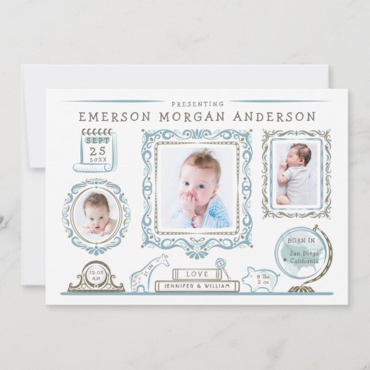 Kwekerij Muur Baby Geboorte Aankondiging (Voorkant)