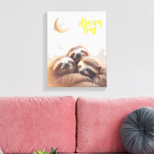 Kwekerij muur kunst - Canvas Print - Dream Big (Insitu (Woonkamer))