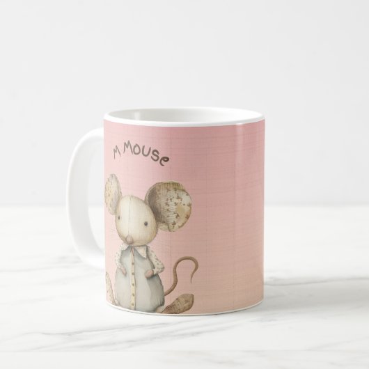 Kwekerij ontwerp: Schattig Mouse & 'M' Mouse accen Koffiemok (Voorkant links)