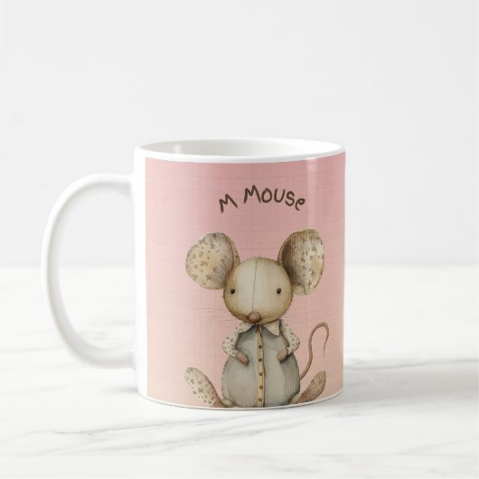 Kwekerij ontwerp: Schattig Mouse & 'M' Mouse accen Koffiemok (Links)