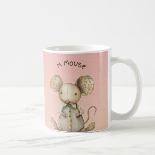 Kwekerij ontwerp: Schattig Mouse & 'M' Mouse accen Koffiemok (Rechts)