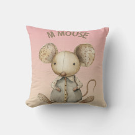 Kwekerij ontwerp: Schattig Mouse & 'M' Mouse accen Kussen