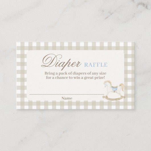 Kwekerij paard Luier Raffle Kaart (Voorkant)