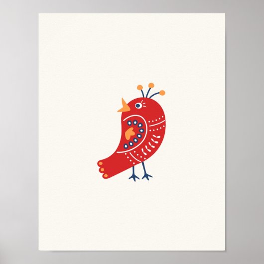 Kwekerij Print Minimalist Bird Poster (Voorkant)