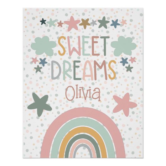 Kwekerij Rainbow Boho Art Perfect Poster (Voorkant)