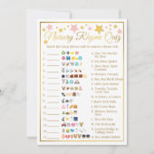 Kwekerij Rhyme Baby Emoji Game Pink Gold Star Kaart (Voorkant)