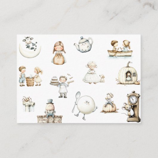 Kwekerij Rhyme Baby shower luierverloting Informatiekaartje (Achterkant)