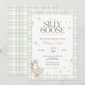 Kwekerij Rhyme Gekke Goose Baby shower Uitnodiging (Voorkant / Achterkant)