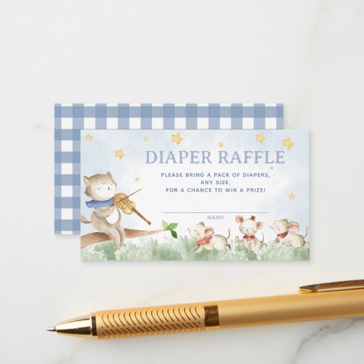 Kwekerij Rhyme Luier Raffle Informatiekaartje (Voorkant / Achterkant in situ)