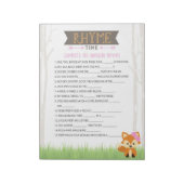 Kwekerij Rhyme Meisje Fox Baby shower Game Pack Notitieblok (Linkerzijde)