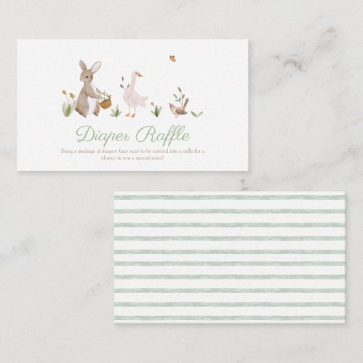 Kwekerij Rhyme moeder Gans dier Luier loterij Informatiekaartje (Voorkant / Achterkant)