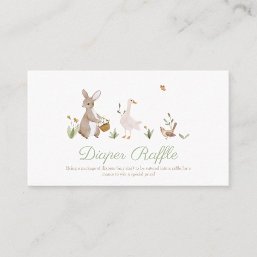 Kwekerij Rhyme moeder Gans dier Luier loterij Informatiekaartje (Voorkant)