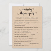 Kwekerij Rhyme Quiz Baby shower spel Kaart (Voorkant)