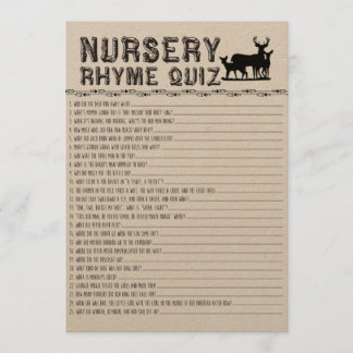 Kwekerij Rhyme Quiz Baby shower Spel Kaart