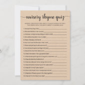 Kwekerij Rhyme Quiz Baby shower spel Kaart (Voorkant)