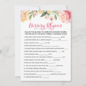 Kwekerij Rhyme Quiz Baby shower spel Kaart (Voorkant)