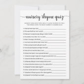 Kwekerij Rhyme Quiz Baby shower spel Kaart (Voorkant)