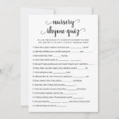 Kwekerij Rhyme Quiz Baby shower spel Kaart (Voorkant)